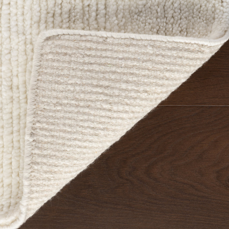 Ramsey Ivory Hand Knotted Wool Rug, Rectangle 8'6" x 11'6"