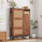 Shoe Cabinet Rattan with 3 Flip Drawers and 4-Tier Shoe Storage Cabinet-379999159