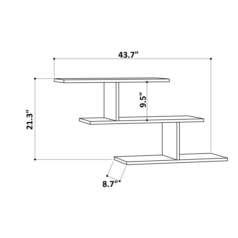 4 Piece Floating Shelf, Bungundy