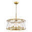 Lustre tambour rond en verre texturé à 5 lumières Laia Modern