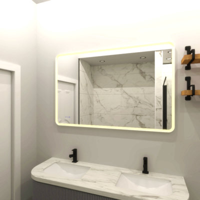 60 X 36 Rectangular Framed Dimmable Anti-Fod LED Wall Bathroom Vanity Mirror Lighted Mirror