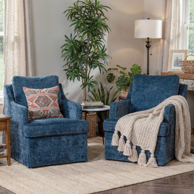 Fauteuil pivotant rembourré en chenille