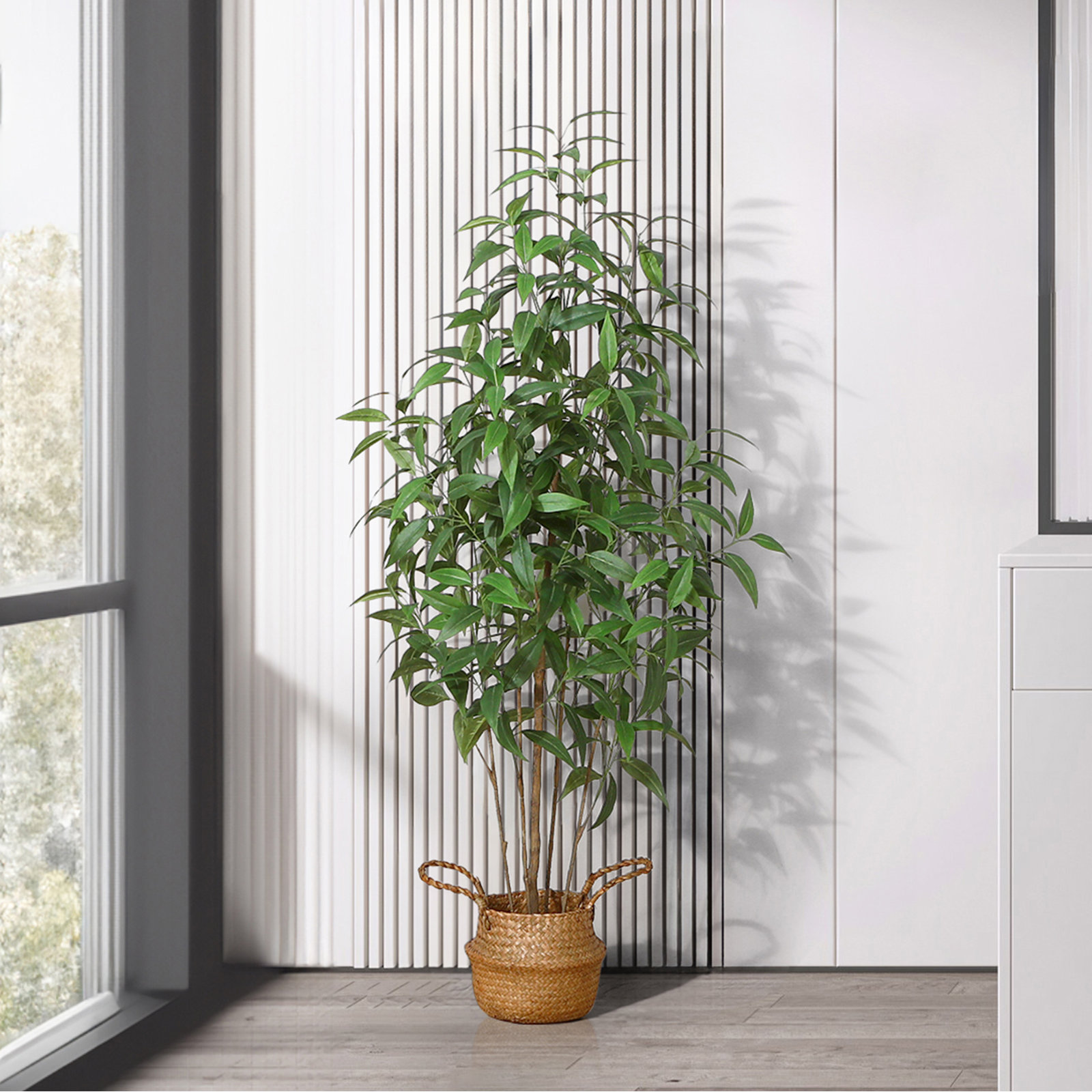 Adcock Artificial Eucalyptus Tree in Basket, 59"H x 20" W x 20"D, 2