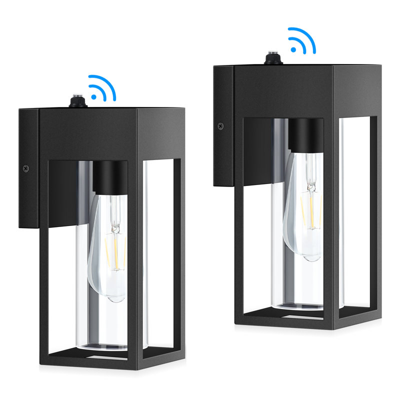 Dusk To Dawn Elegant Outdoor Wall Lights With Light-Sensing Technology 2-Pack, Matte Black