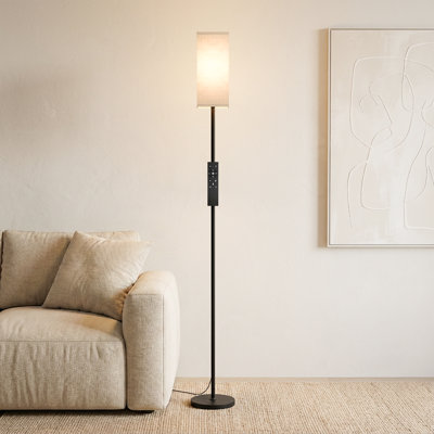Traditional Floor Lamp With Remote Control And Bulb Included (set Of 2)