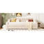 Lit de jour simple beige avec rangement et accoudoirs, unité rembourrée