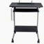 Chariot d'ordinateur compact avec rangement, espresso