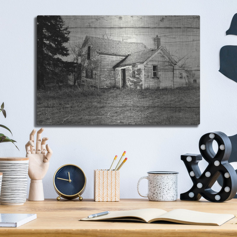 «Lost Farmstead On The Prairie 005» par Gordon Semmens, art mural en métal, H 12 po x l 16 po