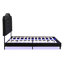 Button Velvet Upholstered Bed - Queen Stable Wood Frame Black Led Lights Simple Assembly Exceptionality Easy Quality-1556533087