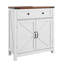 Armoire de buffet autoportante pour couloir - fabrication de panneaux de particules avec comptoir en noyer et tiroir de salon moderne