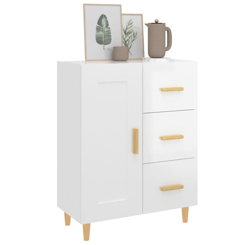 Smeltzer 69.5cm Sideboard, White/Gold