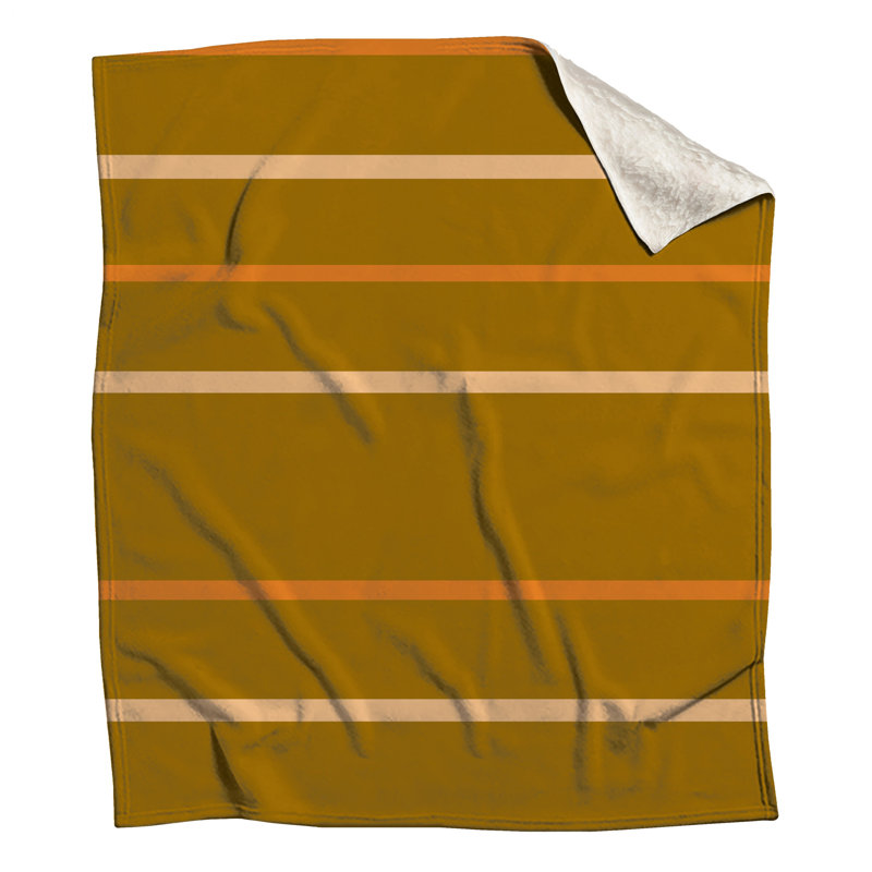Couvertures à rayures orange et beige, L 50 po x H 60 po