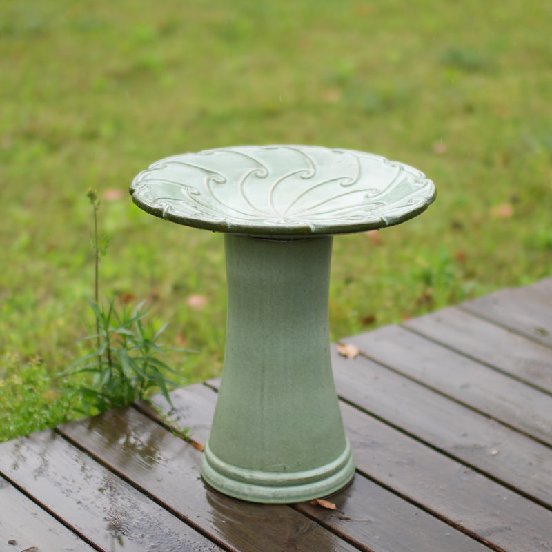 Baignoire à oiseaux en céramique Sage Green Gradient