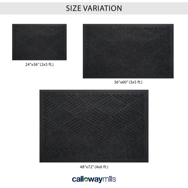 Tapis quadrillé 4 pi x 6 pi, Noir, noir, noir, noir
