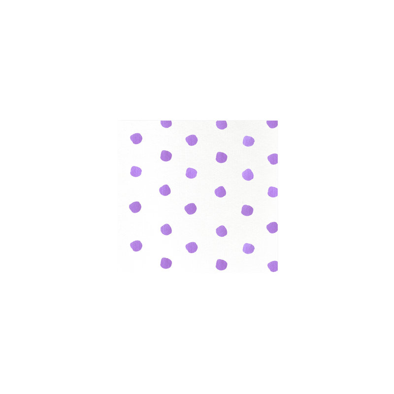 Papersoft Spunlace Polka Dots Square Napkin, 10" Square, Purple