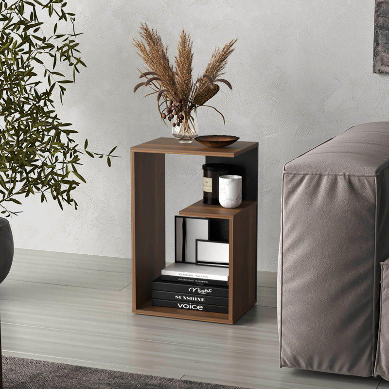 Shadab 39.8cm Console Table, Walnut/Black