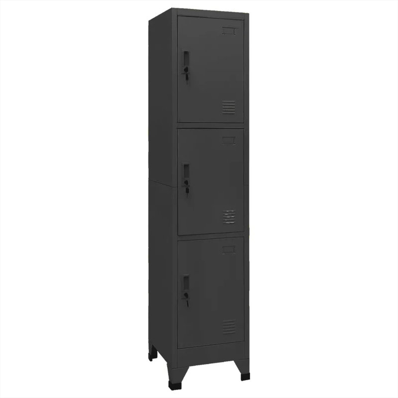 Wafford Metal 1 - Tier 38cm School Locker with Key, Anthracite