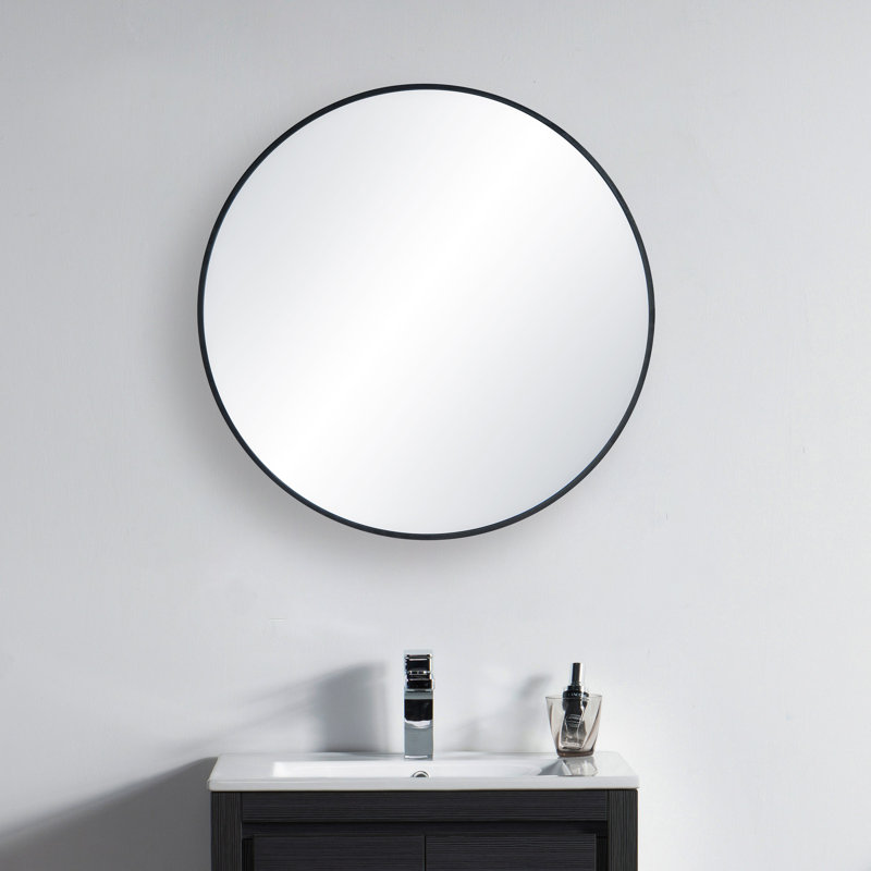 Miroir mural incassable Premium Premium, Noir mat, 28 po x 28 po