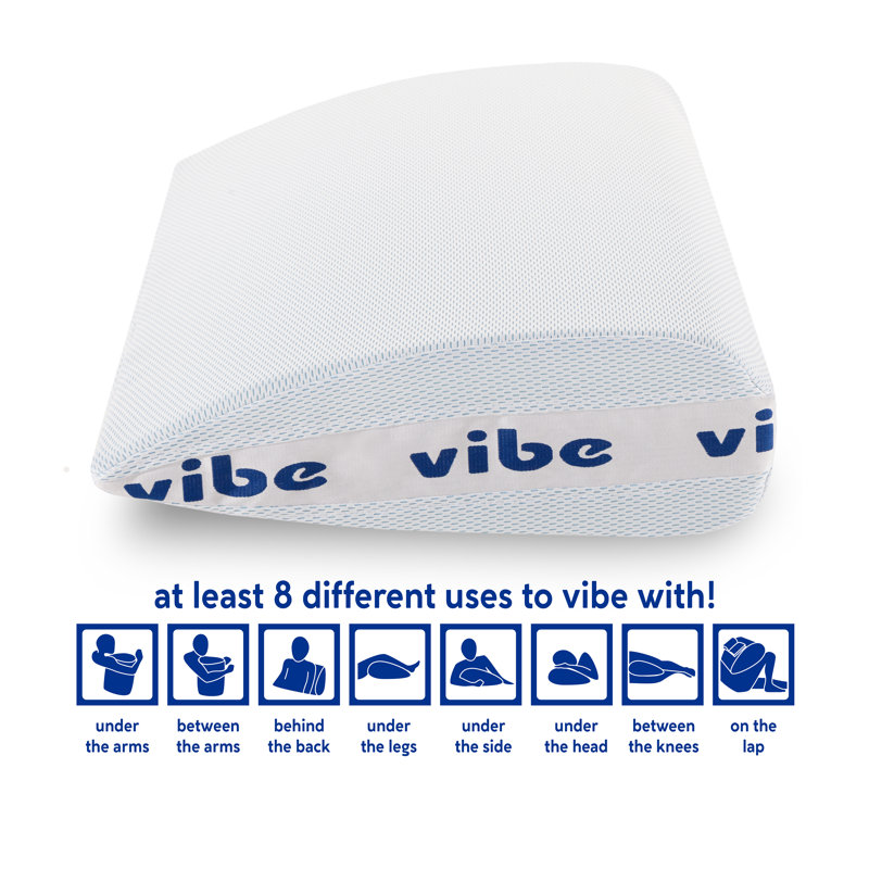 Vibe Smart Edge Multi-Position Gel Infused Memory Foam Pillow, Standard Size