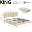  Cahlin King Storage Bed Frame Velvet Upholstered Platform Bed with 4 Storage Drawer, Adjustable Headboard and Wood Slat Support, Beige-1235880508-1255829730