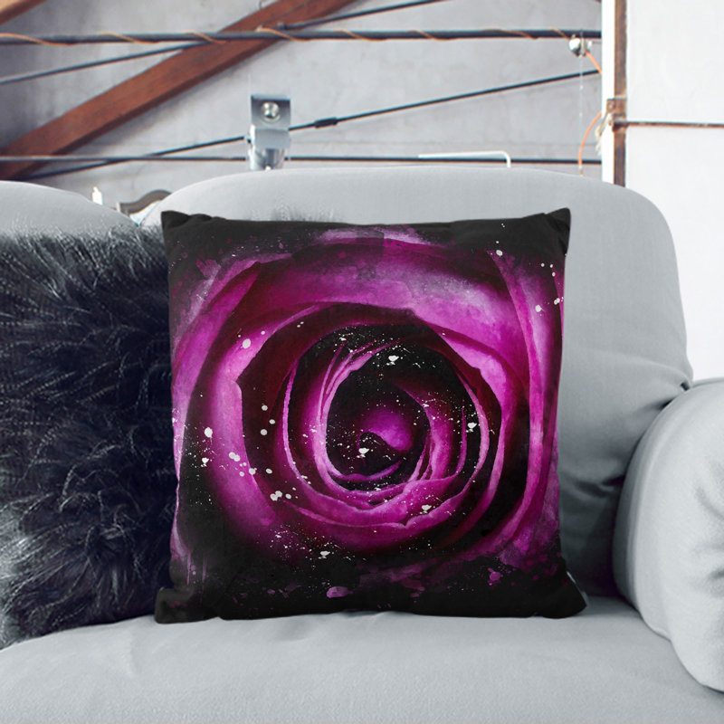 Rose Flower Vol.2 Paint Splash Scatter Cushion, Stone, 55cm H x 55cm W x 20cm D