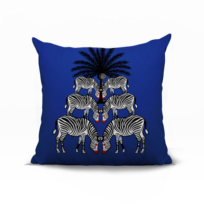 Oreiller carré réversible intérieur / extérieur Camo Zebra
