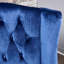 Fauteuil club en velours à haut dossier, fauteuil à oreilles rembourré, bleu marine
