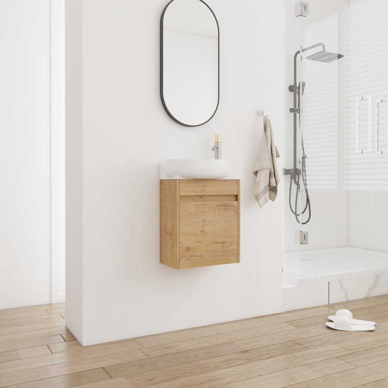 Eleby 17.14'' Single Bathroom Vanity with Ceramic Top