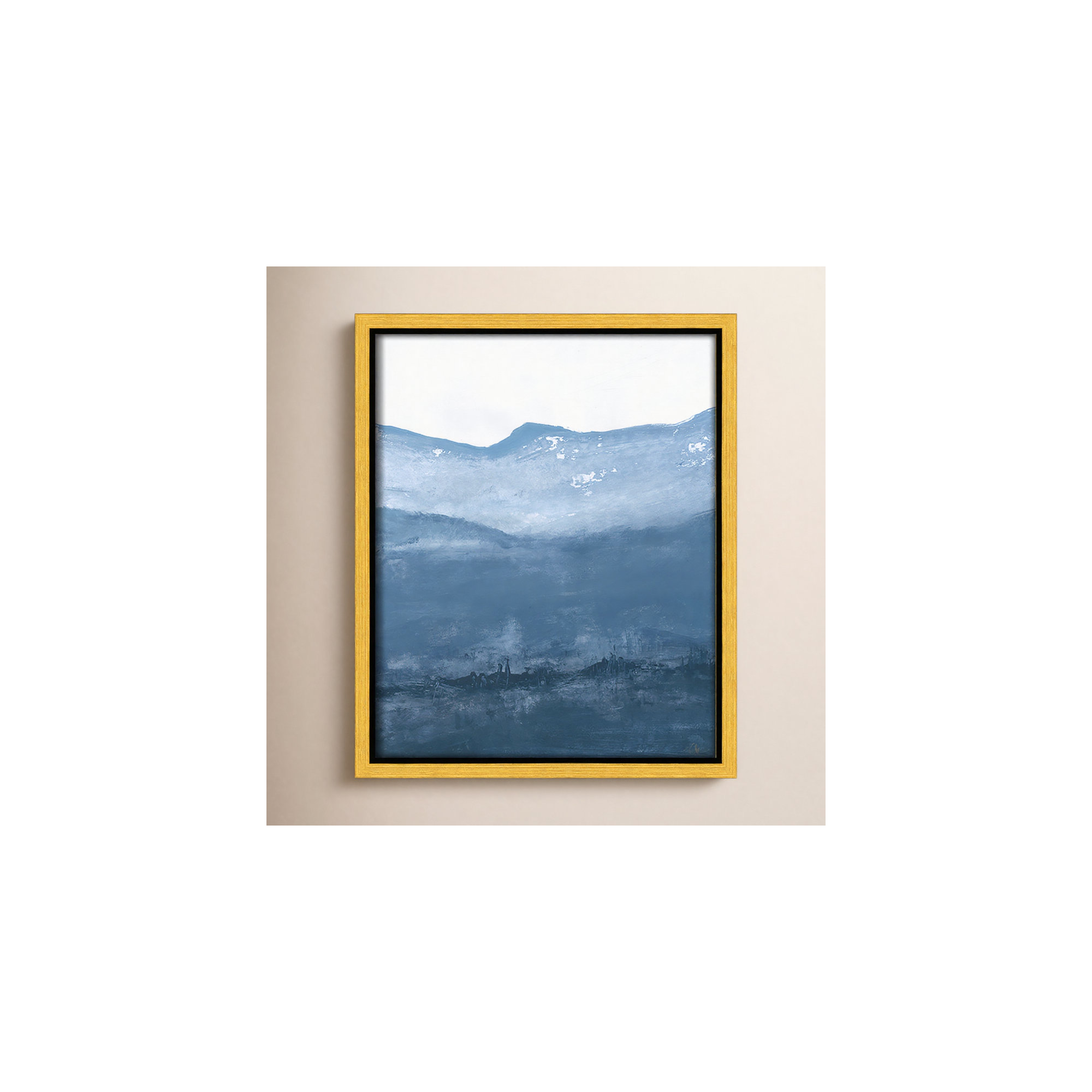 Into the Blue Horizon 1 by Filippo Ioco - Floater Frame Print on Canvas, Gold, 11.5" H x 9.5" W