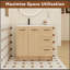 Meuble-lavabo autoportant modulaire de 36 pouces avec lavabo en résine, finition chêne clair et beaucoup de rangement pour les salles de bain modernes