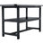 71"×35.4" Modern Spliced Dining Table, 4 Black Textured MDF Combined Tabletop With 43.3"×19.7" Lower Storage Shelf, Family Gathering Dinner Table-1013359623