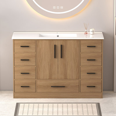 48" Bathroom Vanity. Abundant Storage Cabinet -2 Soft close doors and 9 drawers