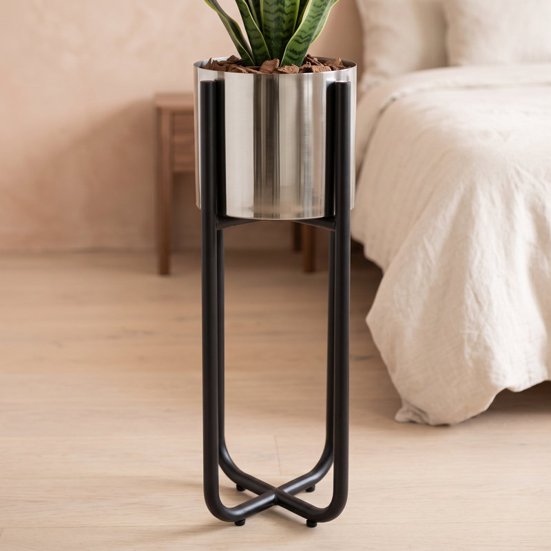 Indoor Cachepot, Black/Silver