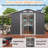 AMERLIFE Outdoor Storage Shed, Metal Shed with Sliding Doors Two 4-Pane Windows, Open Outdoor Shed for Wood Storage-109468818