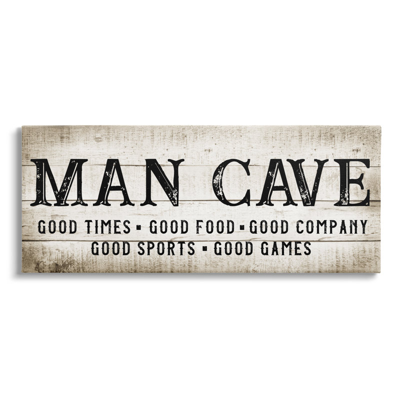 Signe «Man Cave» par CAD Designs - Publicité sur toile tendue, H 13 po x l 30 po x P 1,5 po