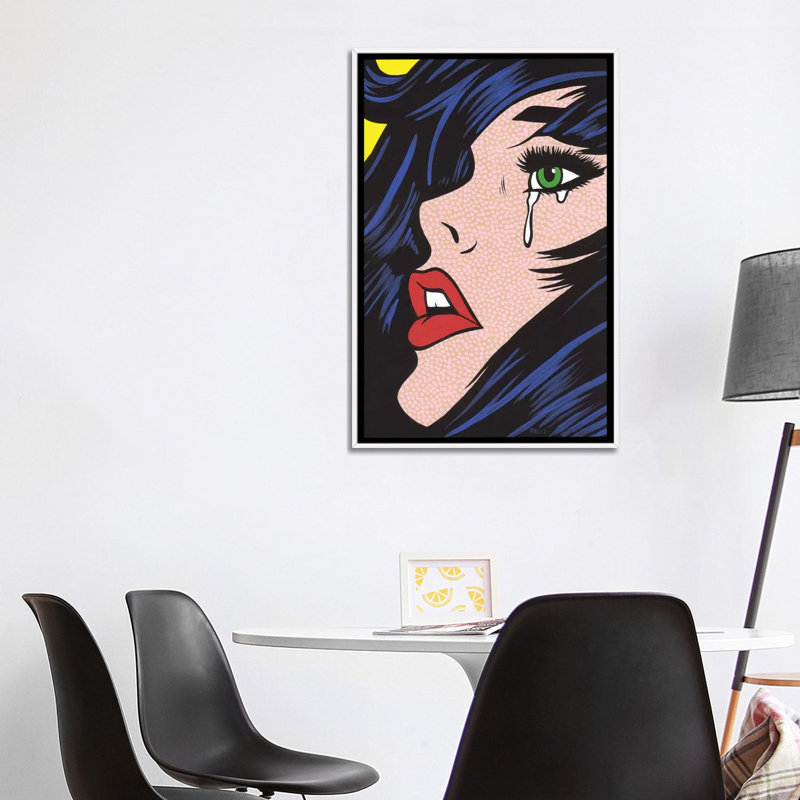 Impression d’art graphique « Green Eyes », H 40 po x l 26 po x P 1,5 po, Toile blanche encadrée