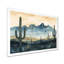 Silhouette de l'horizon désertique vert beige II - Tableau encadré Cactus-1157752731-1250719368