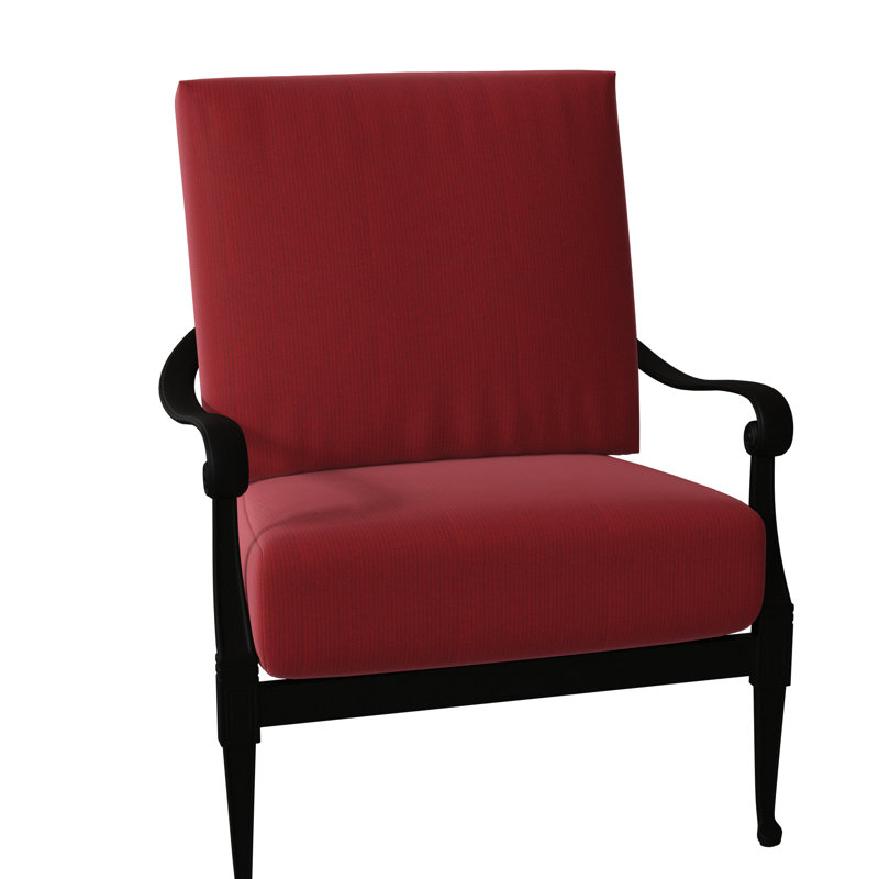 Wiltshire Outdoor Lounge Chair, Denver Scarlett Sunbrella®, Textured Black