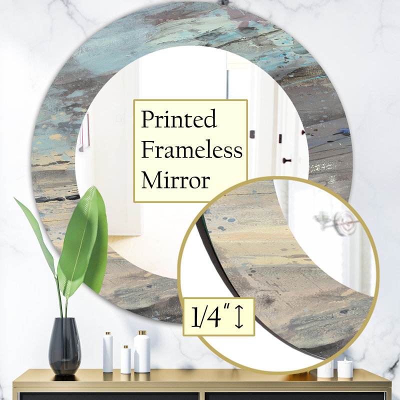 Modern Accent Mirror, Rock Panel Decorative Wall Mirror - Rock Panel I, 31.5" H x 31.5" W