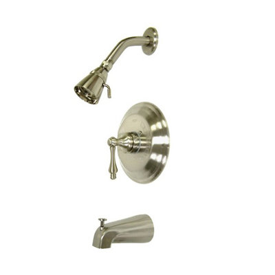 Robinet de baignoire à double fonction équilibré à pression avec pomme de douche en laiton massif avec poignées à levier en métal Vintage