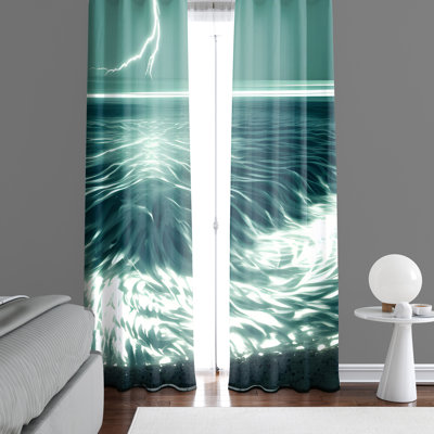 Paire de rideaux semi-transparents en polyester Dazmond