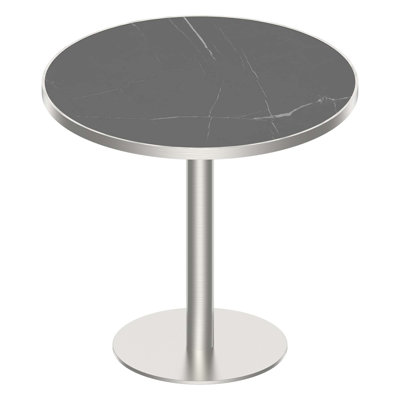 Modern Dinning Table 31.5 Inches Bistro Table Tulip Table With Faux Marble Top,Easy Assemble,Sturdy Metal Frame Diameter