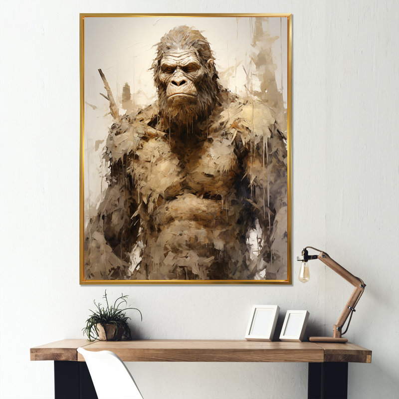 Angry Bigfoot I - impression sur toile Bigfoot, H 44 po x l 34 po, Cadre photo noir