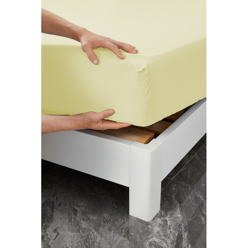 Ensemble de draps en rayonne , Ivoire, Ensemble de draps pour grand lit + un drap-housse 