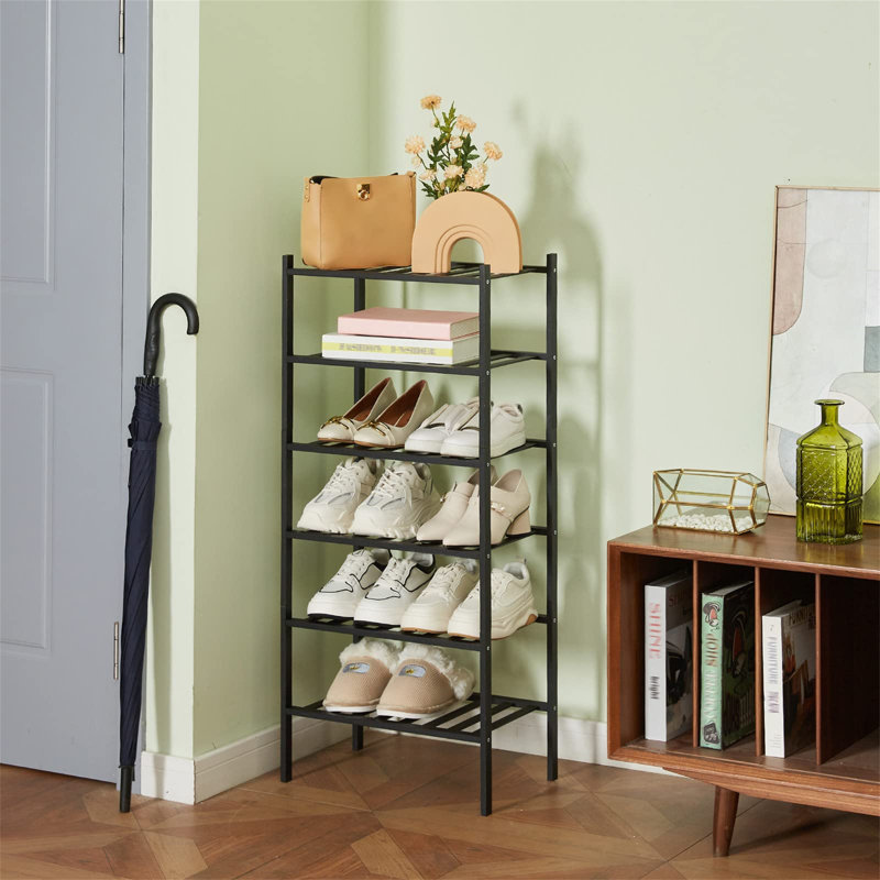 Barys 12 Pair Shoe Rack, Black