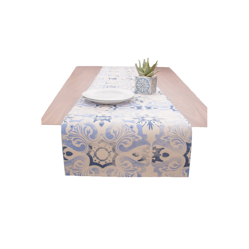 Chemin de table abstrait 100% coton Maddy
