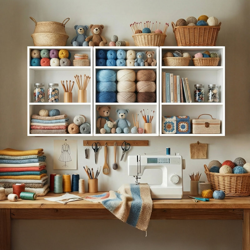 Armoire de rangement à coudre murale, Ensemble de 3