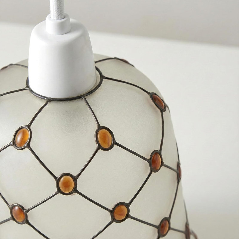 13 cm H Bell Glass Lamp Shade in White