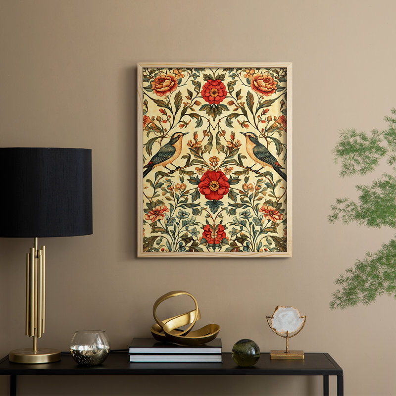 WM MORRIS Series CDLXXIII Framed Print - Solid Wood, 15" H x 12" W