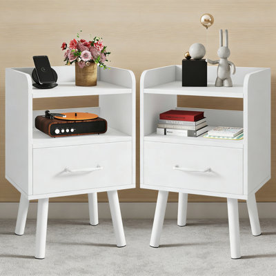 39cm W Manufactured Wood Bedside Table